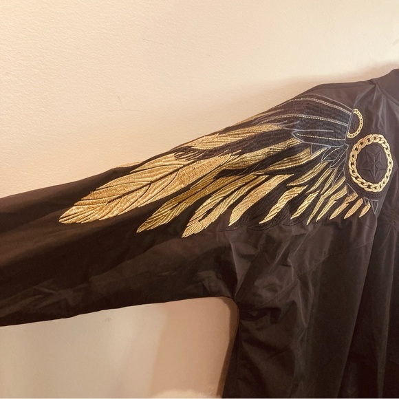 BOY LONDON KOREA Sz XL Rare Black and Gold Eagle Feathers Embroidered Jacket - Picture 14 of 16